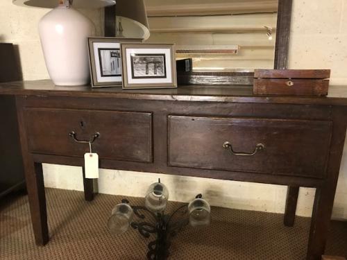 Antique Two Drawer Oak and Chestnut Server